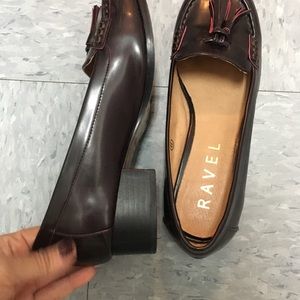 Burgundy Tasseled / Fringed Leather Loafers